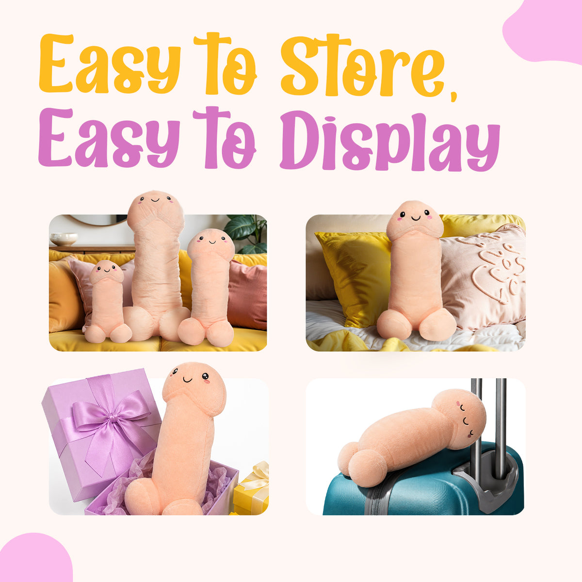 Happy Peckers Penis Pillow - Small