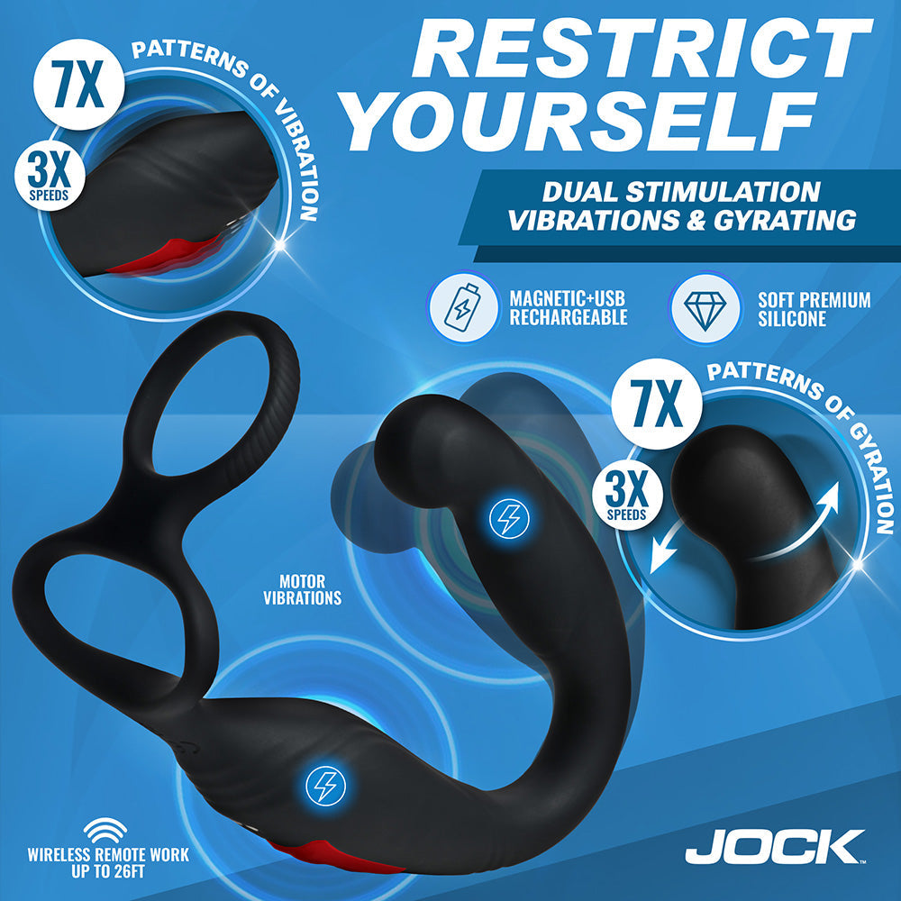 Curve Toys Jock Gyrating Prostate Vibrator w/C-Ring