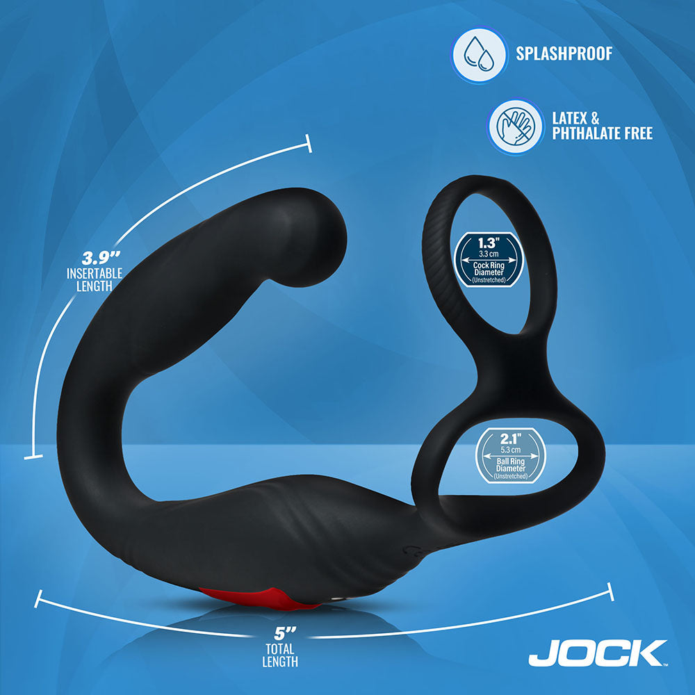 Curve Toys Jock Gyrating Prostate Vibrator w/C-Ring