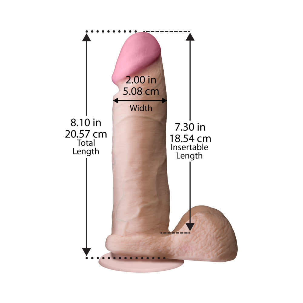 Realistic 8" ULTRASKYN Cock w/Balls - White