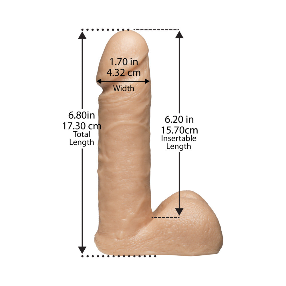 Vac-U-Lock 6" ULTRASKYN Cock & Balls Attch. - White