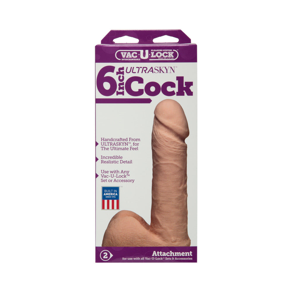Vac-U-Lock 6" ULTRASKYN Cock & Balls Attch. - White