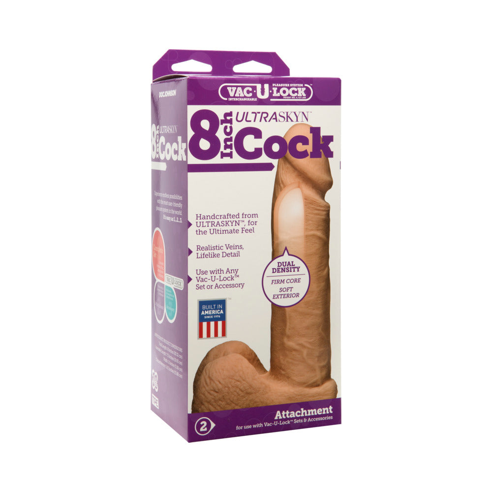 Vac-U-Lock 8" ULTRASKYN Cock & Balls Attch. - White