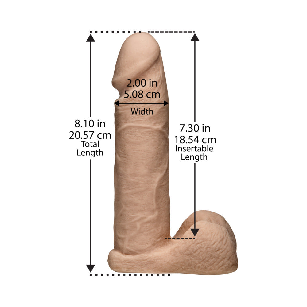 Vac-U-Lock 8" ULTRASKYN Cock & Balls Attch. - White