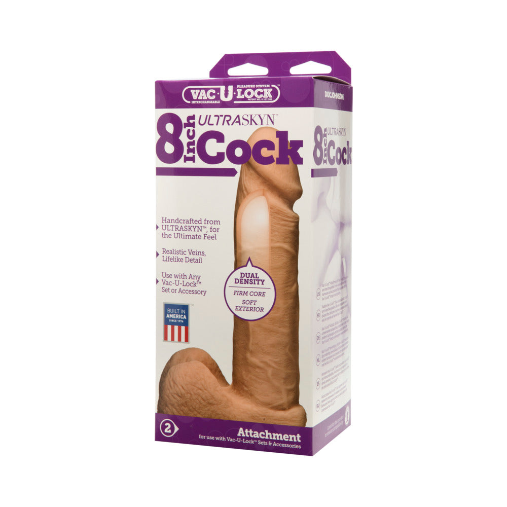 Vac-U-Lock 8" ULTRASKYN Cock & Balls Attch. - White