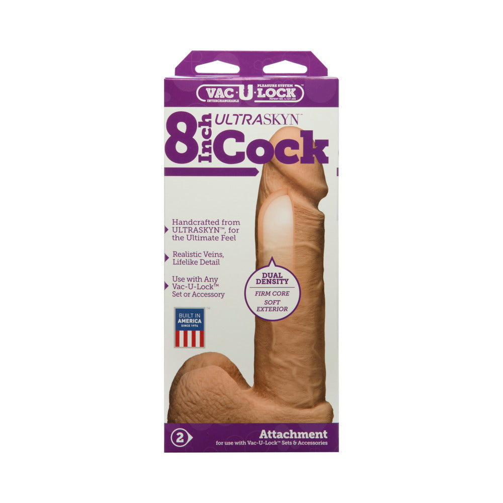 Vac-U-Lock 8" ULTRASKYN Cock & Balls Attch. - White