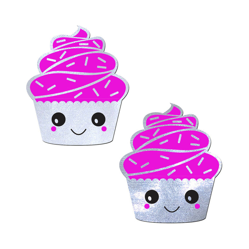 Pastease Cupcake Glittery Frosting Nipple Pastie - White O/S