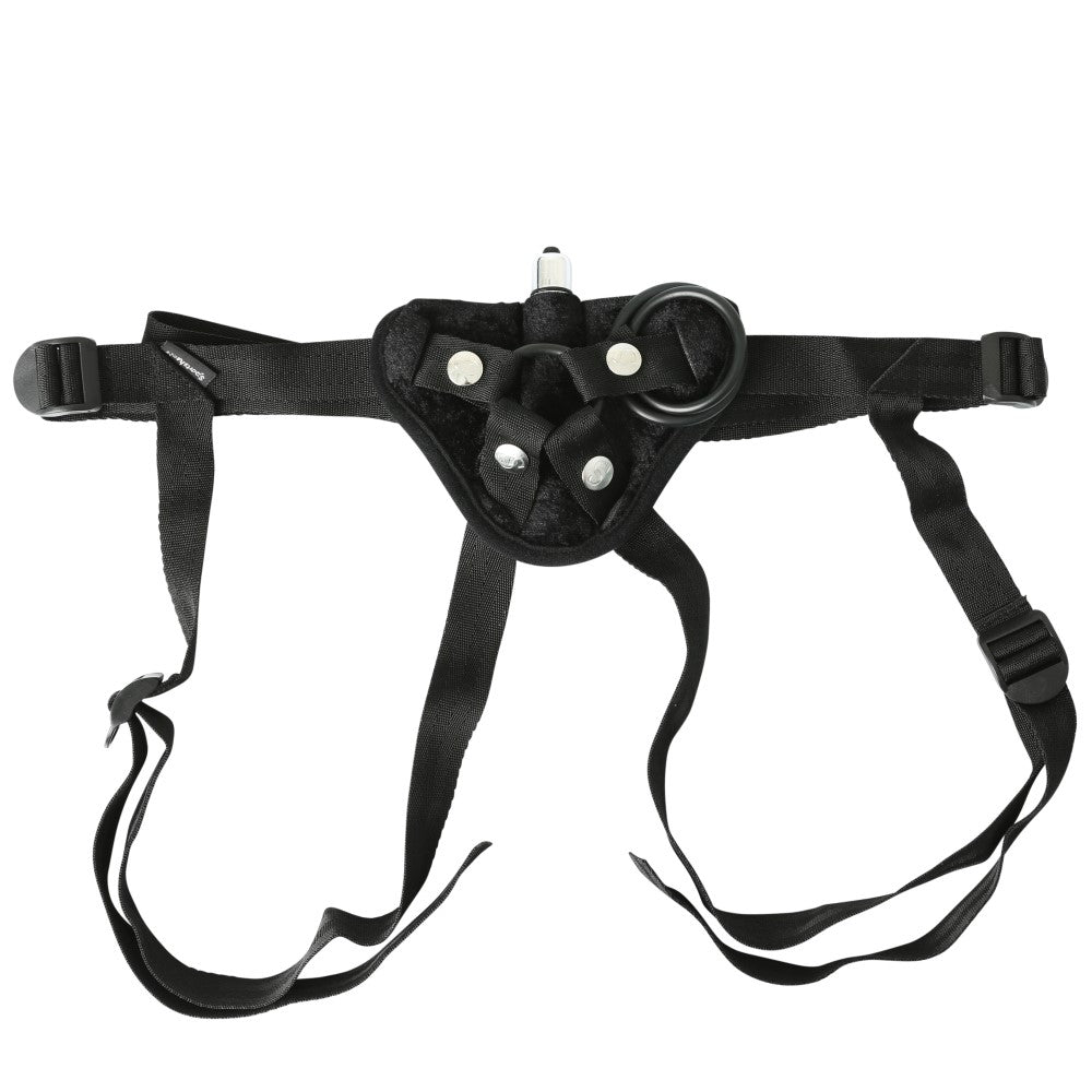 Sportsheets Vibrating Velvet Strap-On-Black