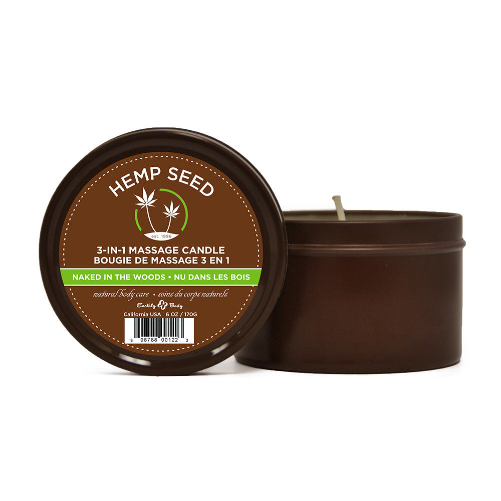 Earthly Body 3-in-1 Massage Candle-Naked In The Woods 6oz