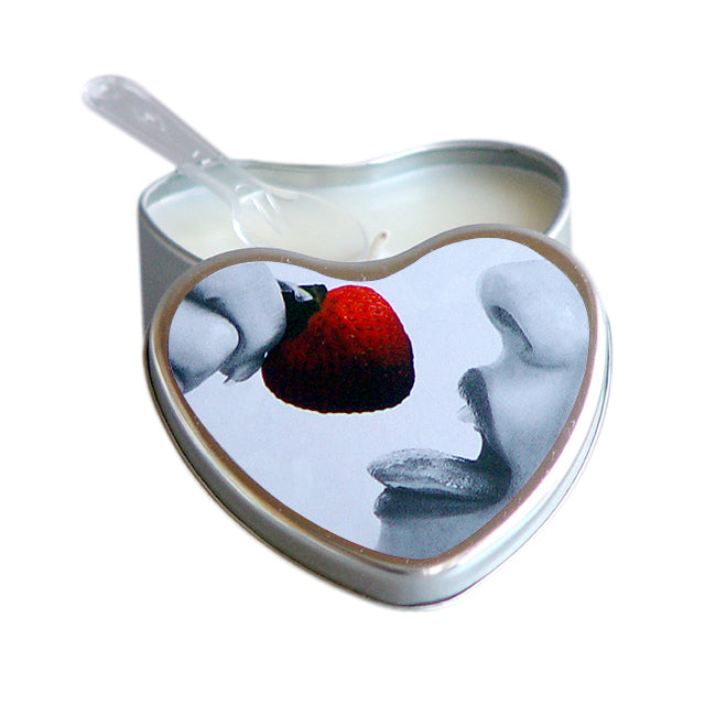 Earthly Body 4-in-1 Edible Heart Candle-Strawberry 4oz