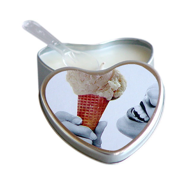 Earthly Body 4-in-1 Edible Heart Candle-Vanilla 4oz