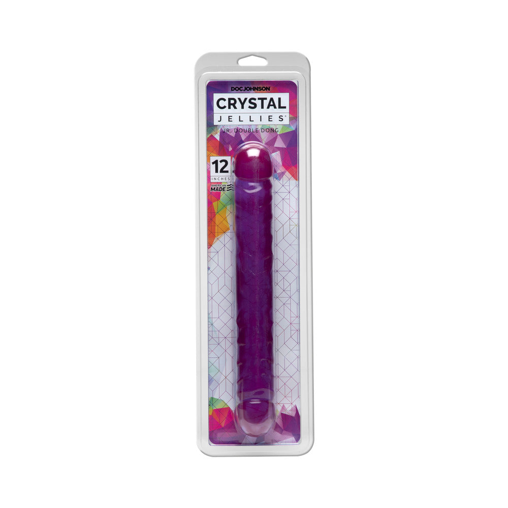 Crystal Jellies Jr Double Dong-Purple 12"