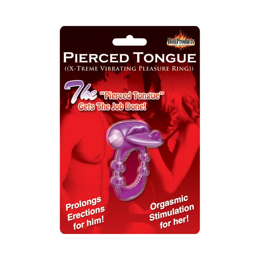 Pierced Tongue X-treme Vibrating Pleasure Ring - Purple
