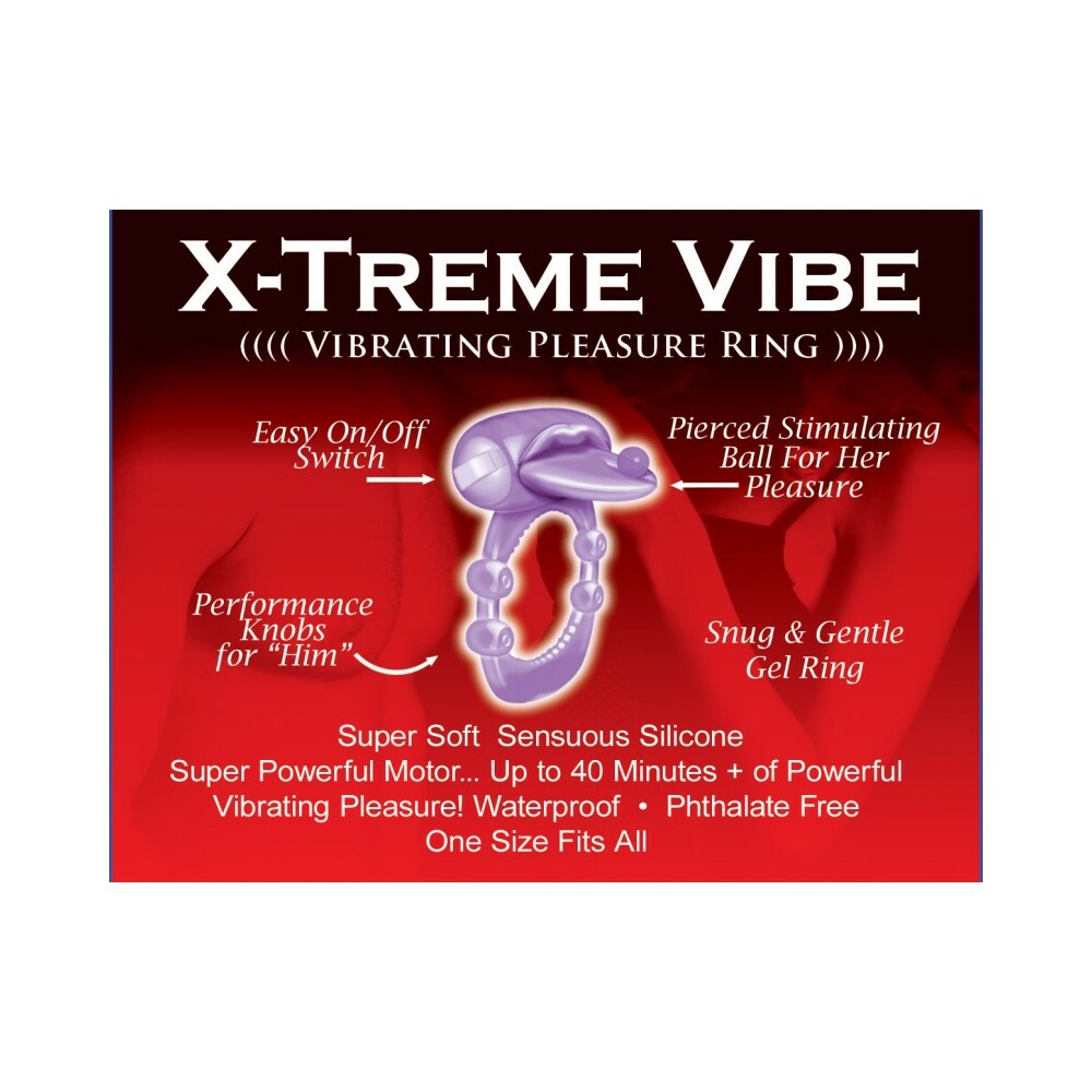 Pierced Tongue X-treme Vibrating Pleasure Ring - Purple