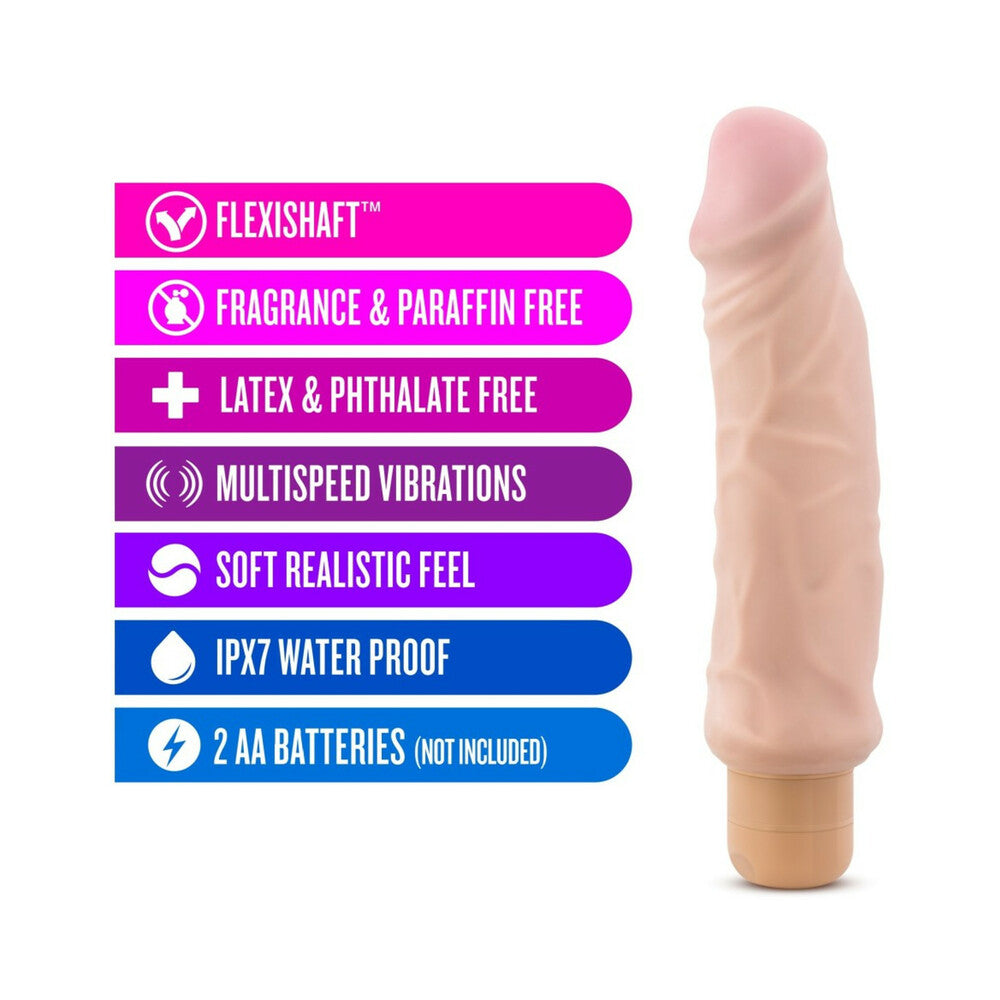 X5 Plus Hard On Vibrating Dildo-Beige 9"