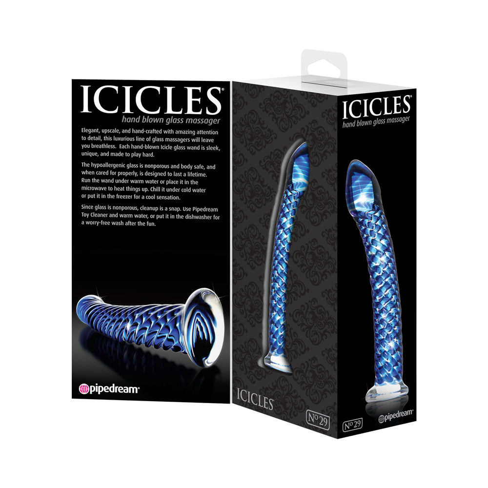 Icicles No. 29 Hand Blown Glass - Clear w/Ridges