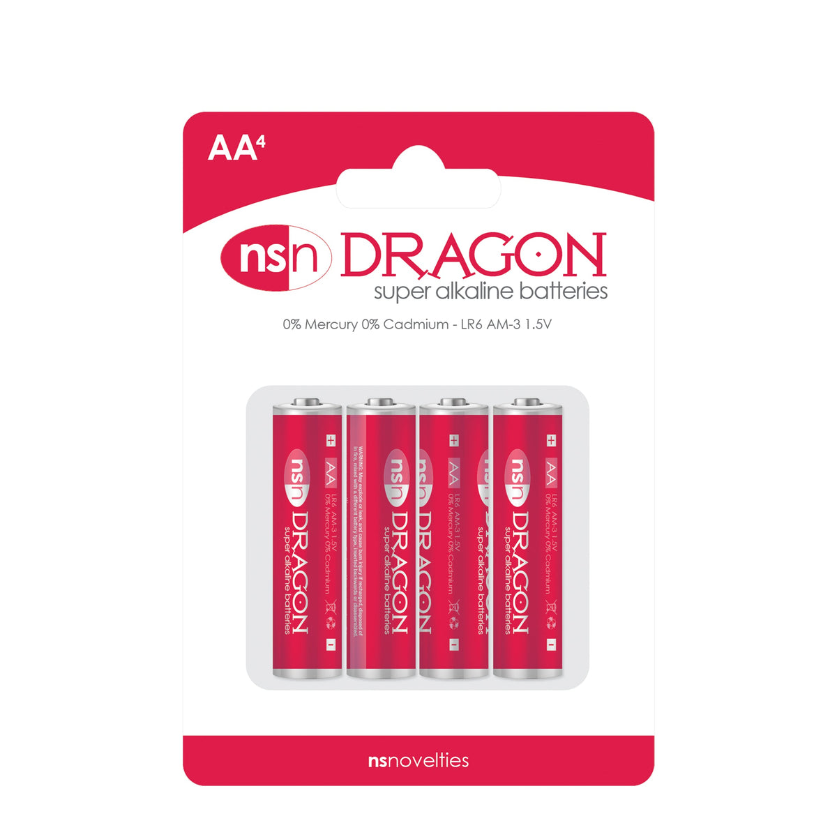 Dragon Alkaline Batteries - AA Pack of 4