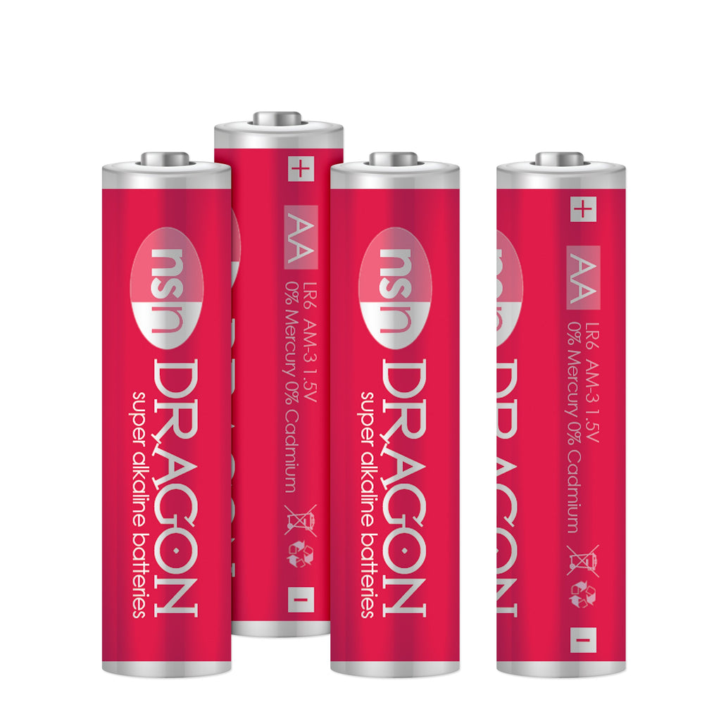 Dragon Alkaline Batteries - AA Pack of 4
