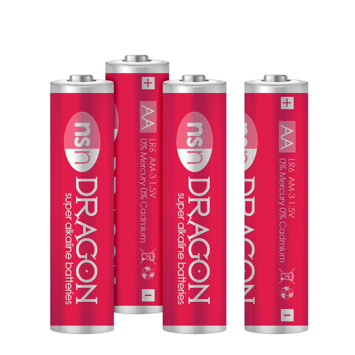 Dragon Alkaline Batteries - AA Pack of 4
