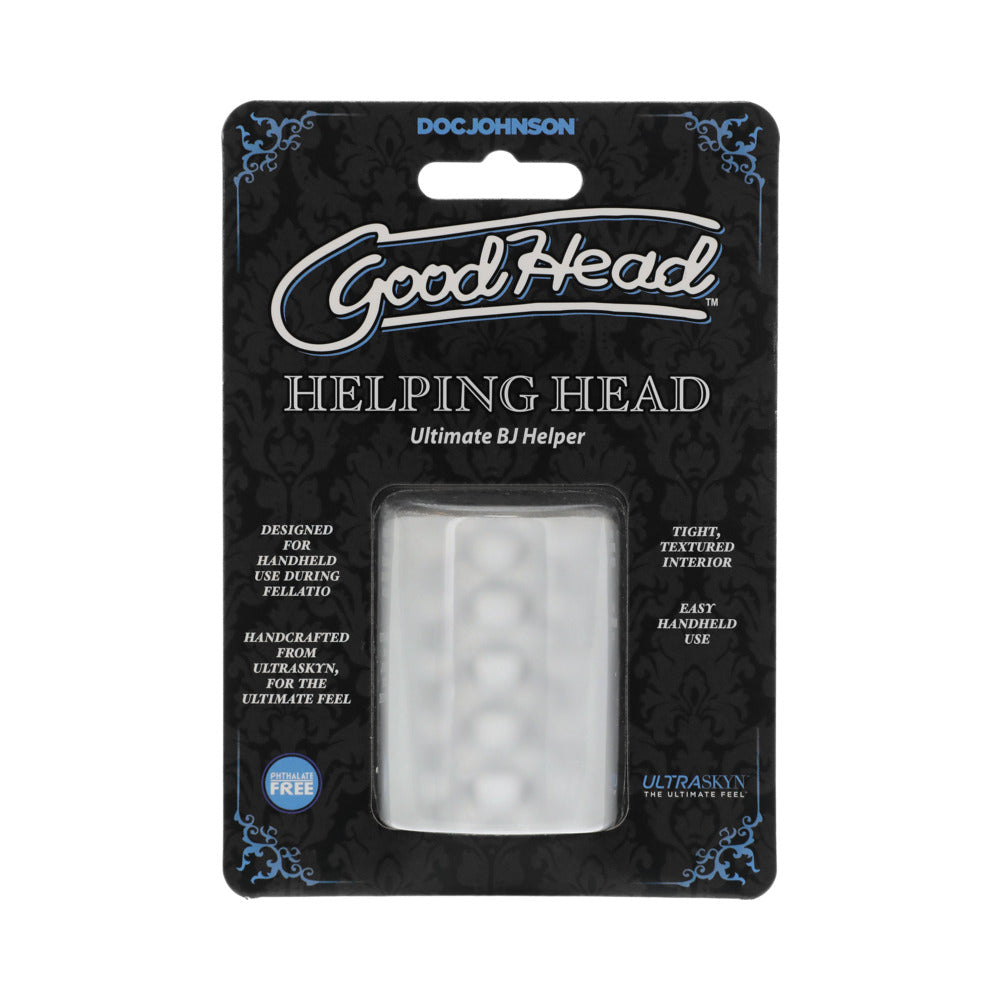 GoodHead Helping Head Ultimate BJ Helper 2" Masturbator - Clear
