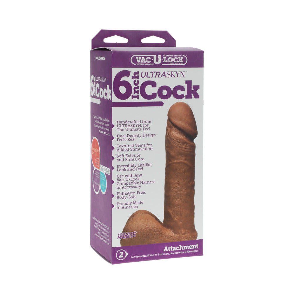 Vac-U-Lock 6" ULTRASKYN Cock Attch. - Brown