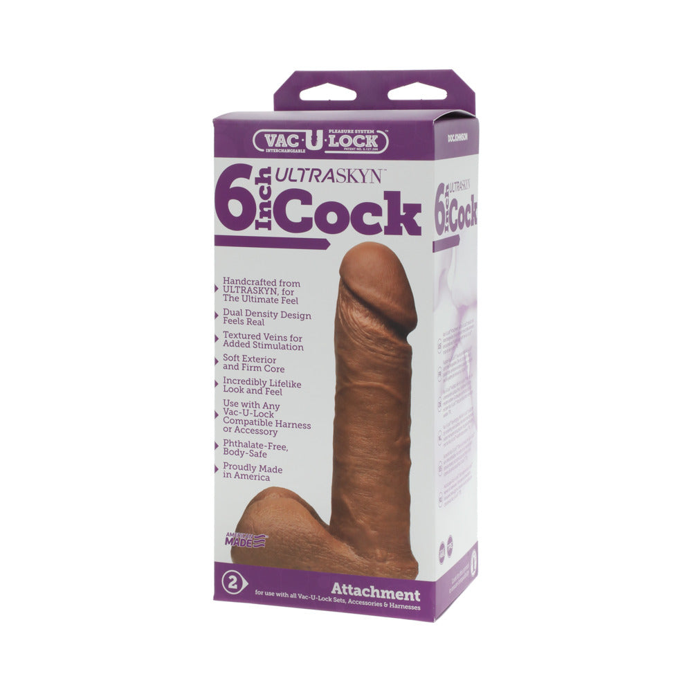 Vac-U-Lock 6" ULTRASKYN Cock Attch. - Brown