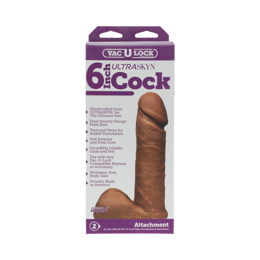 Vac-U-Lock 6" ULTRASKYN Cock Attch. - Brown