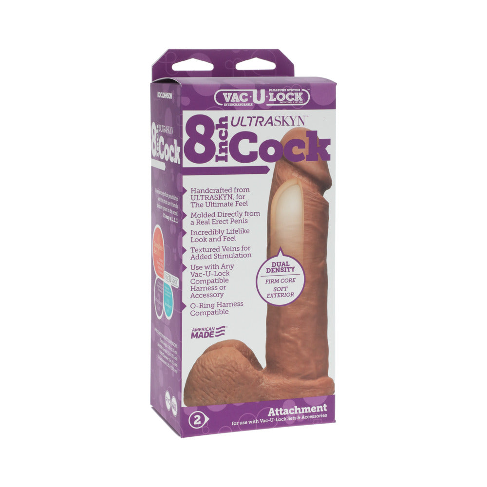 Vac-U-Lock 8" ULTRASKYN Cock Attch. - Brown