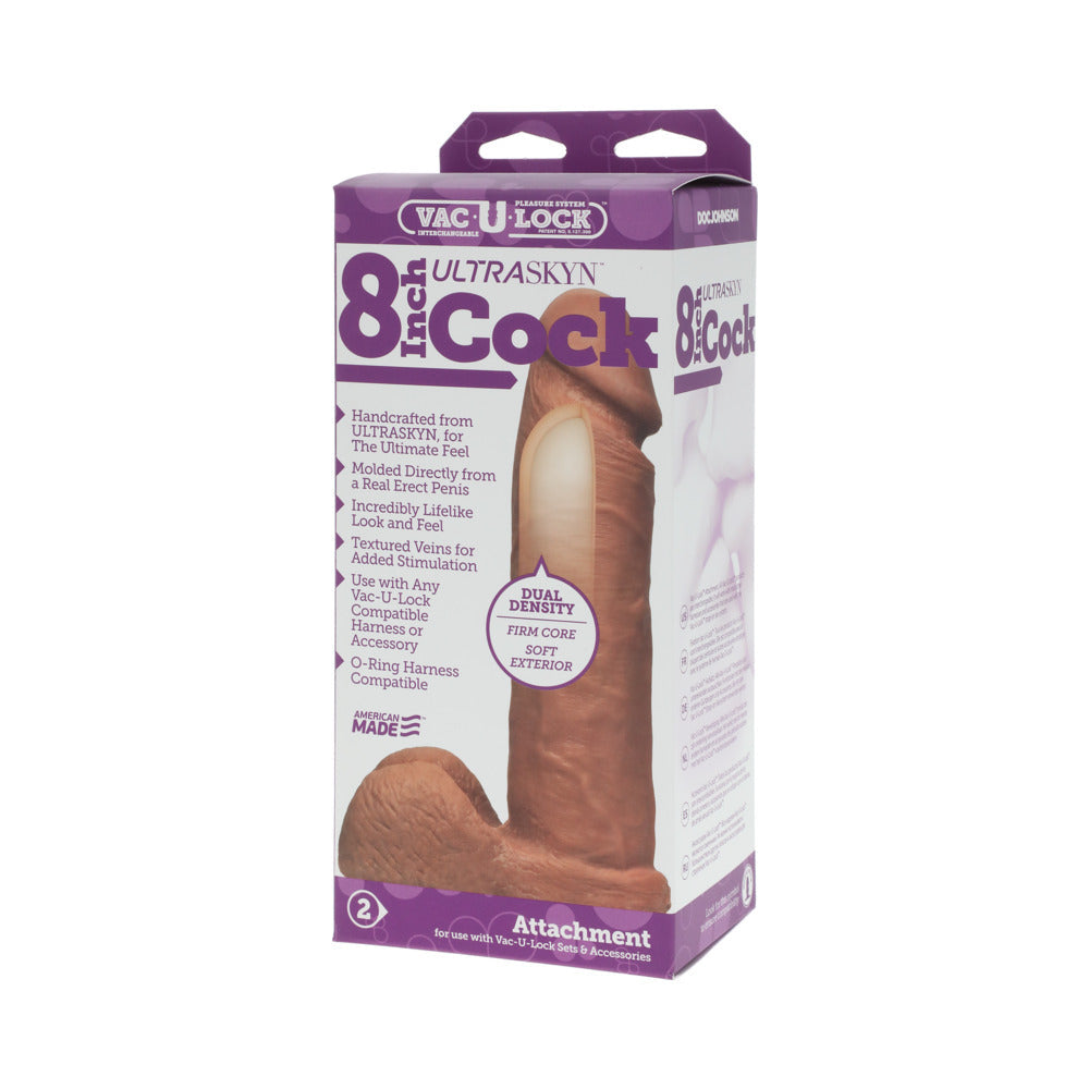 Vac-U-Lock 8" ULTRASKYN Cock Attch. - Brown