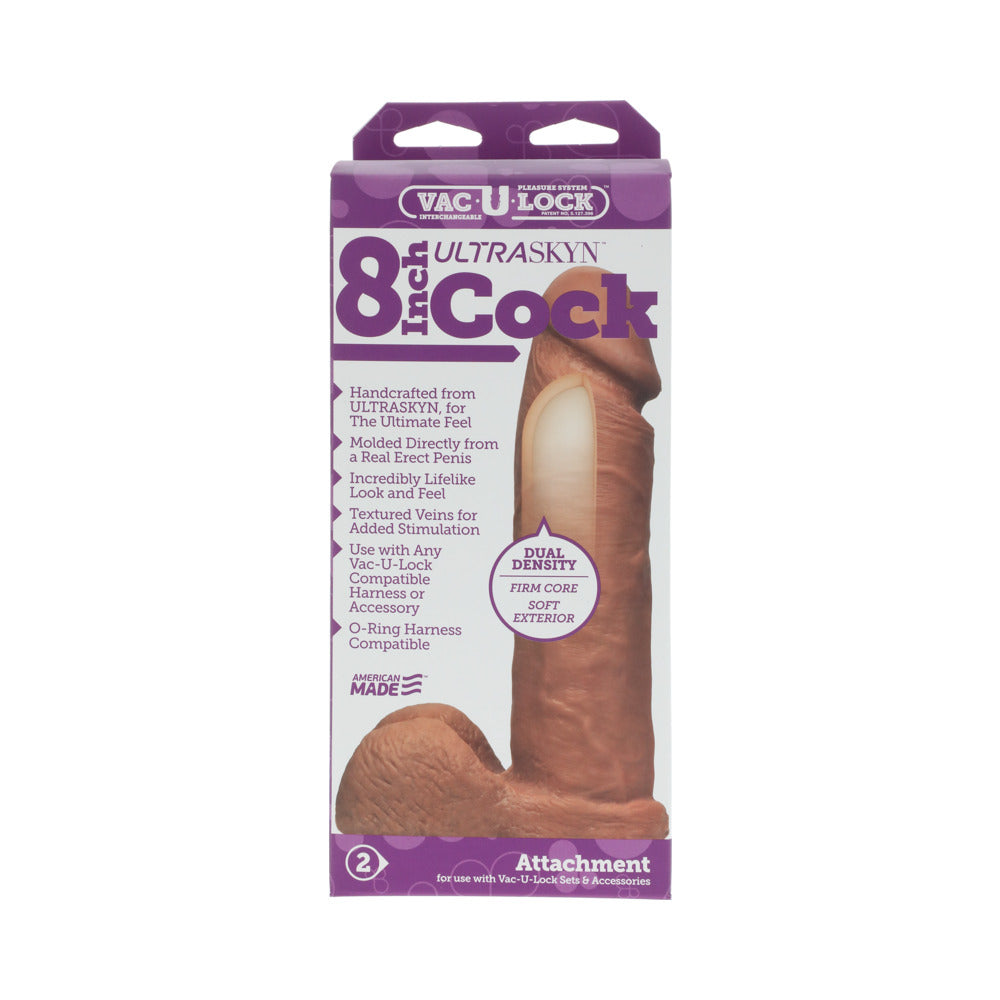 Vac-U-Lock 8" ULTRASKYN Cock Attch. - Brown