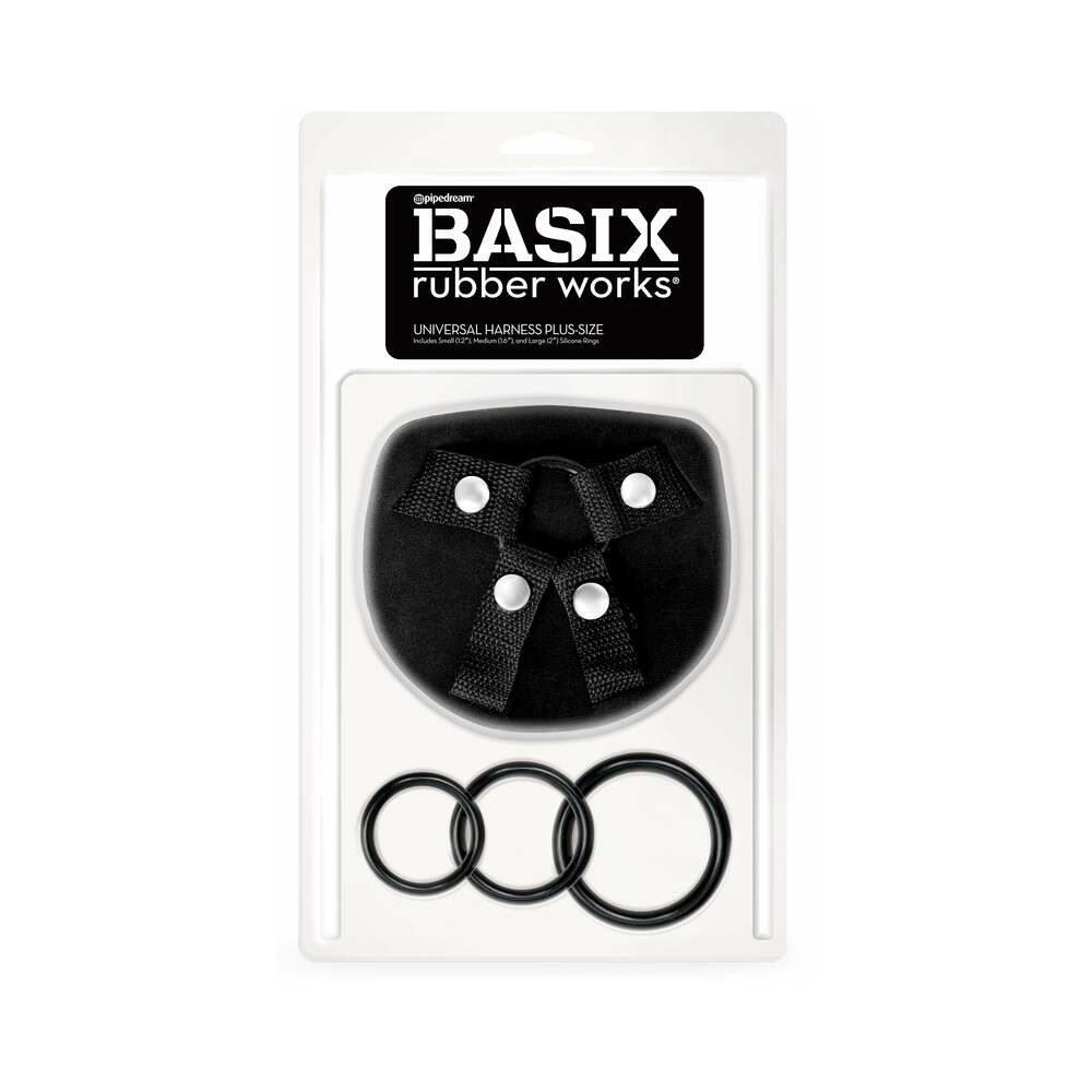 Basix Rubber Works Universal Harness Plus Size - Black