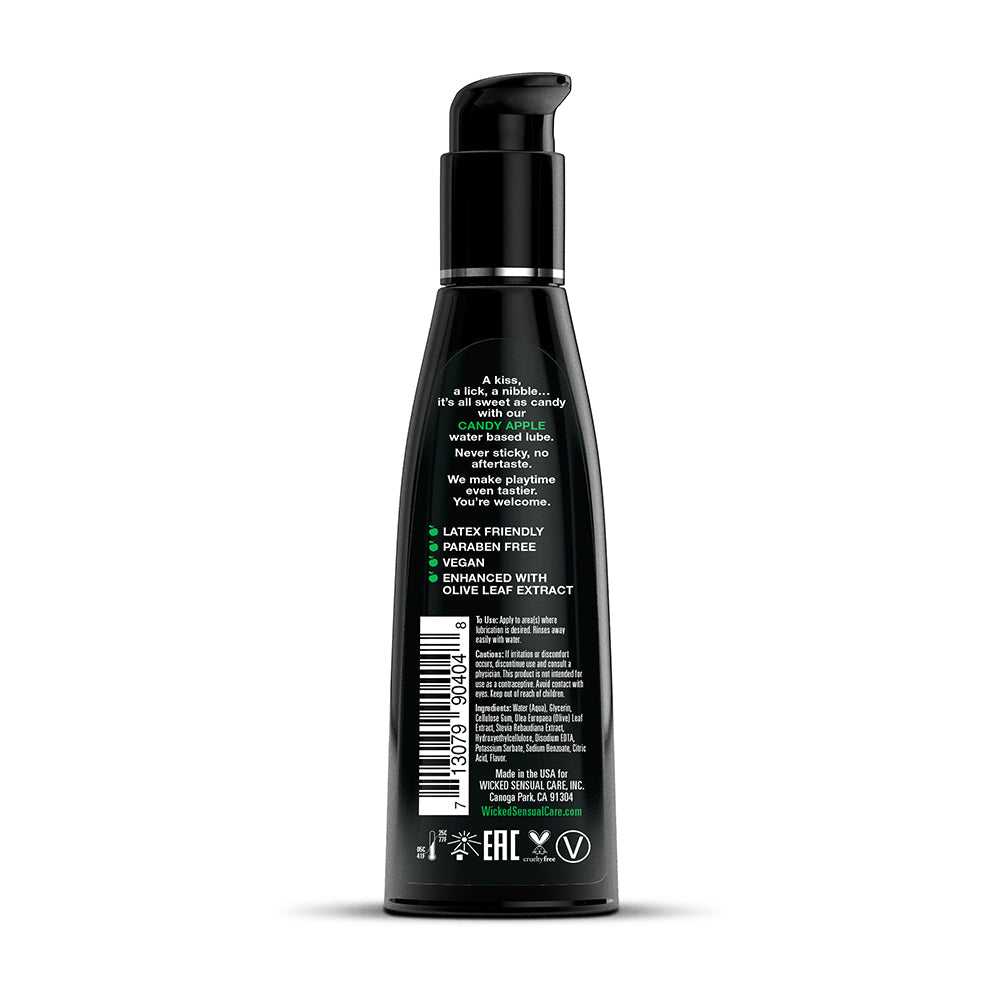 Wicked Sensual Care Aqua Flavored Lube-Candy Apple 4oz
