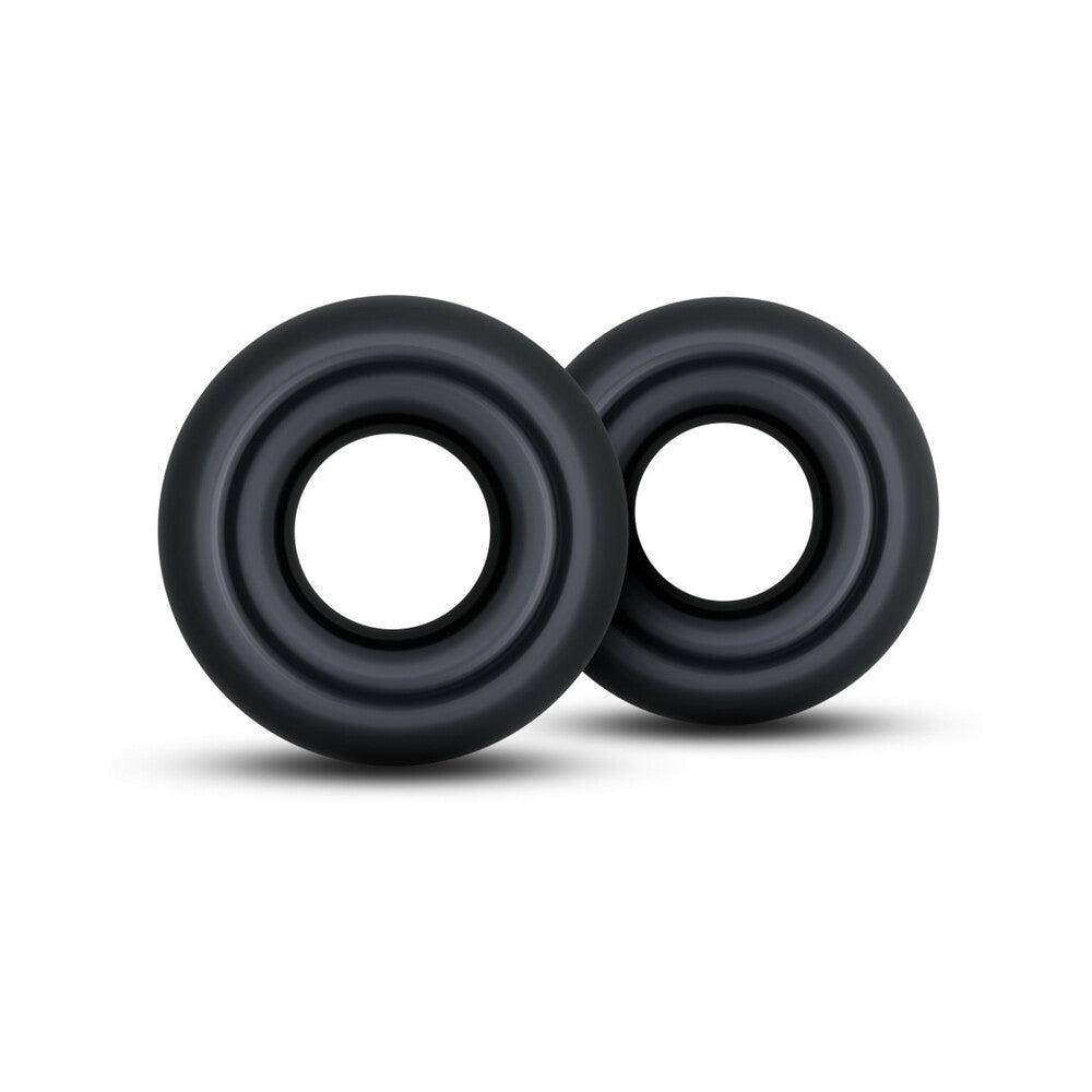 Stay Hard Donut Rings Oversized-Black 2Pk