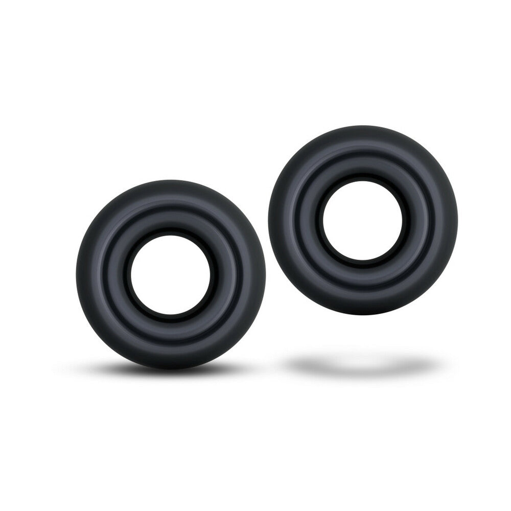 Stay Hard Donut Rings Oversized-Black 2Pk