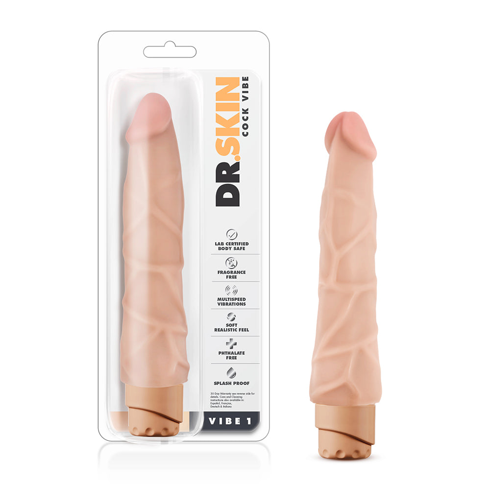 Dr. Skin Cock Vibe-Vanilla 9"