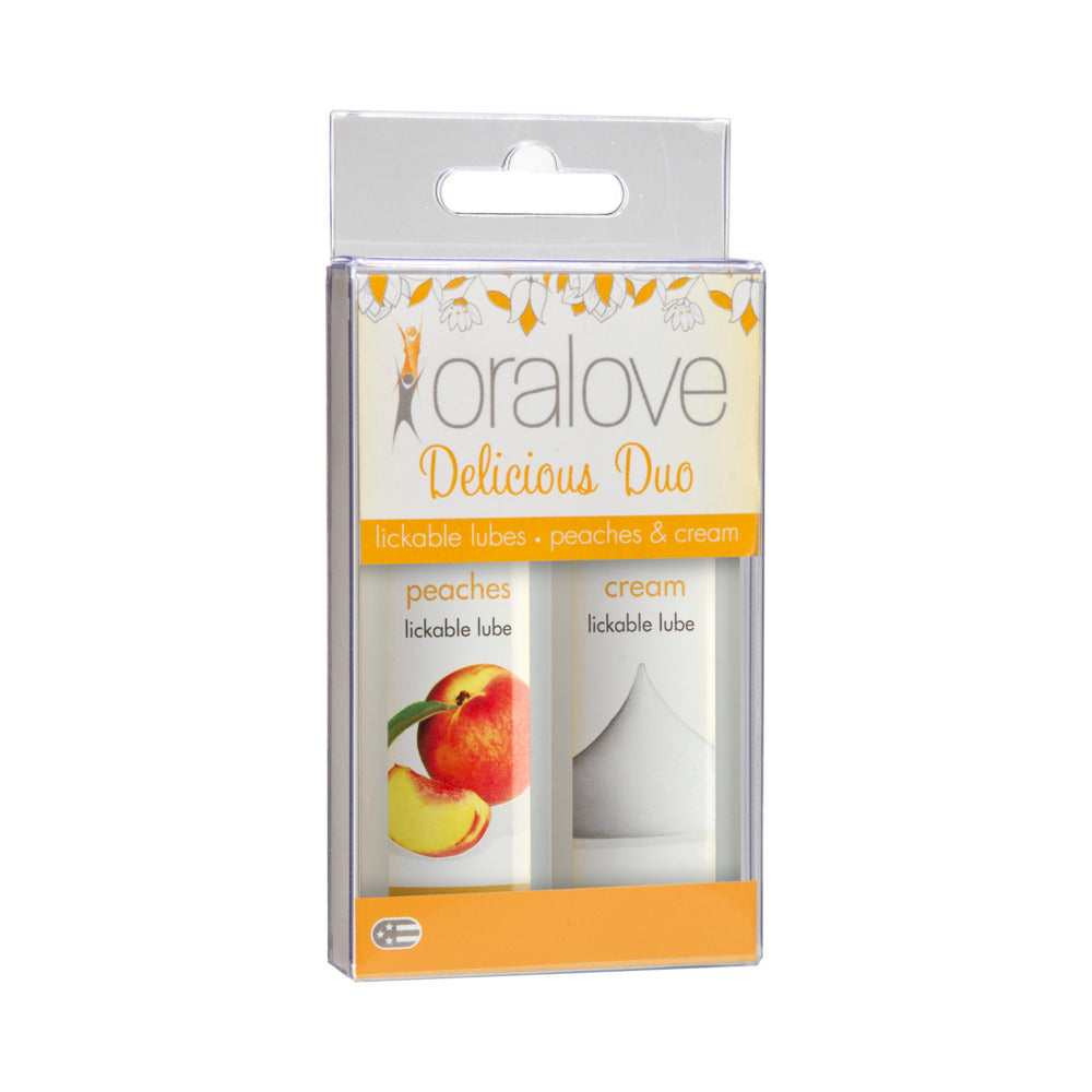 Oralove Delicious Duo Flavored Lube - Peaches & Cream