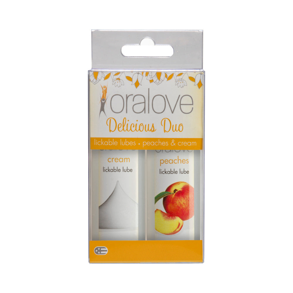Oralove Delicious Duo Flavored Lube - Peaches & Cream