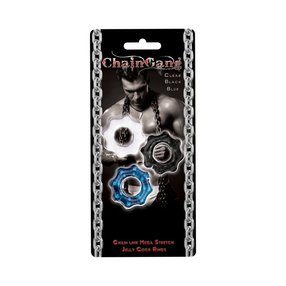 Wet Dreams Chain Gang Cock Rings - Asst. Pack of 3