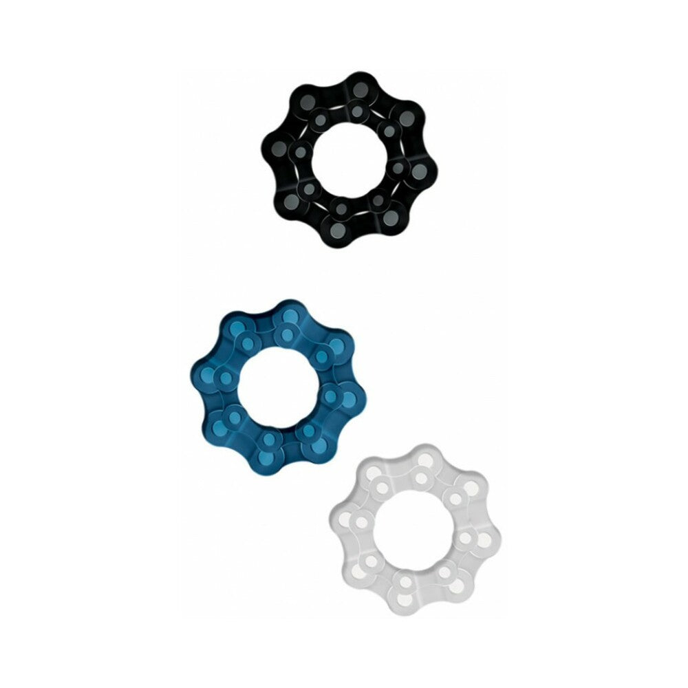 Wet Dreams Chain Gang Cock Rings - Asst. Pack of 3