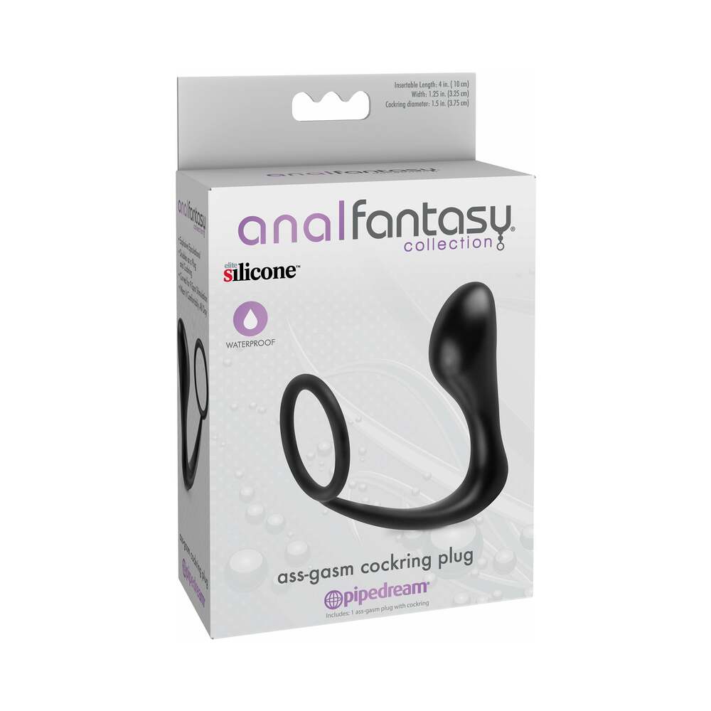 Anal Fantasy Collection Ass Gasm Cockring Plug - Black