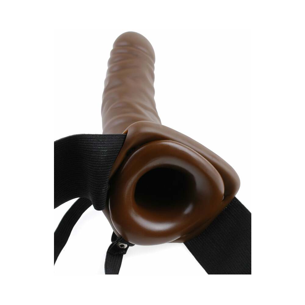 Fetish Fantasy Hollow Strap-On Brown 8"