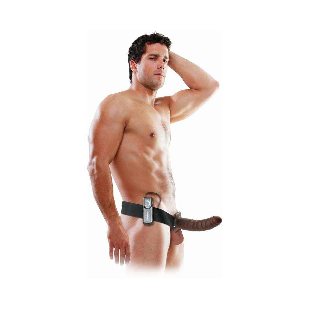 Fetish Fantasy Vibrating Hollow Strap-On Brown