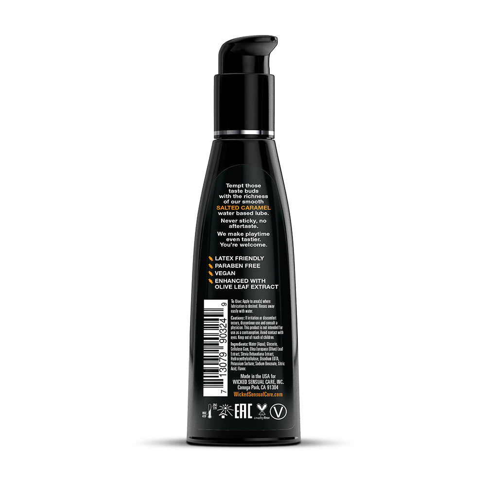 Wicked Sensual Care Aqua Flavored Lube-Salted Caramel 4oz