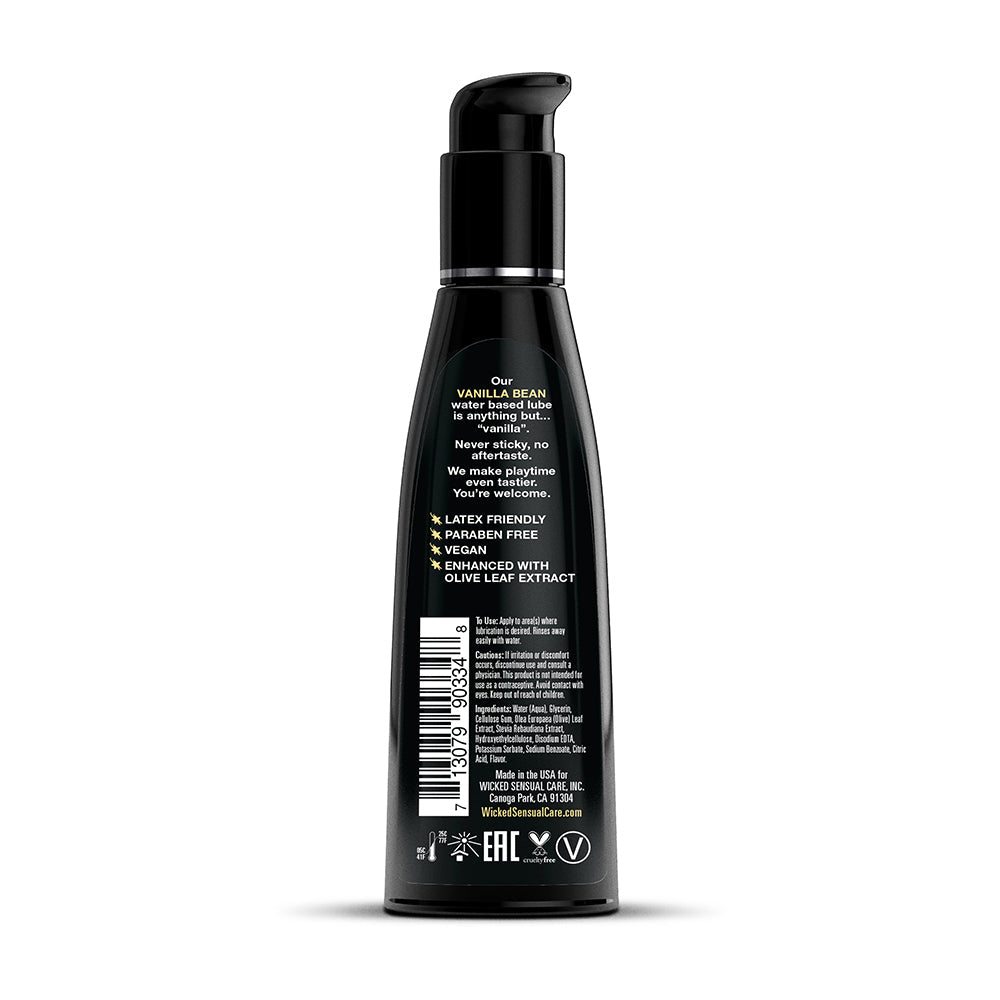 Wicked Sensual Care Aqua Flavored Lube-Vanilla Bean 4oz