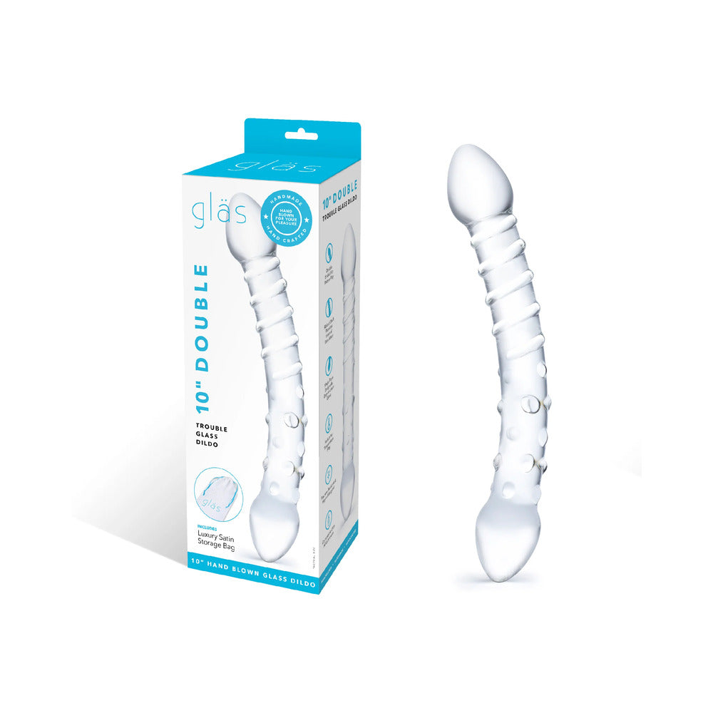 Glas Double Trouble Glass Dildo 10"