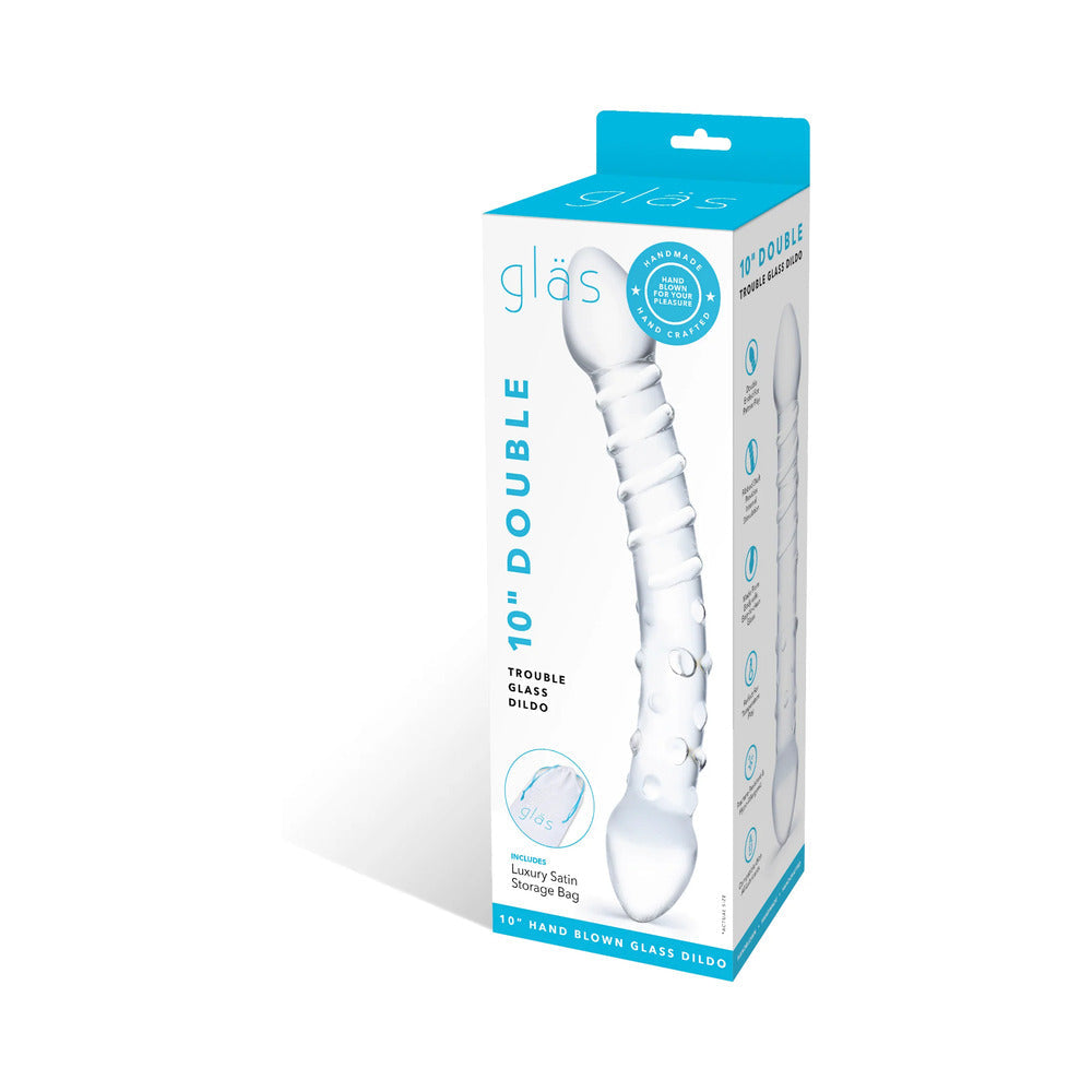 Glas Double Trouble Glass Dildo 10"