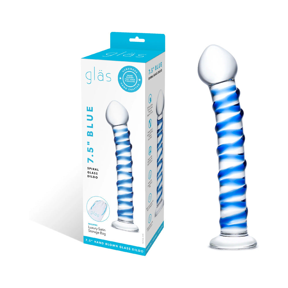 Glas Spiral Glass Dildo - Blue