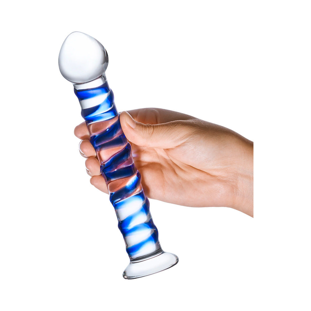Glas Spiral Glass Dildo - Blue