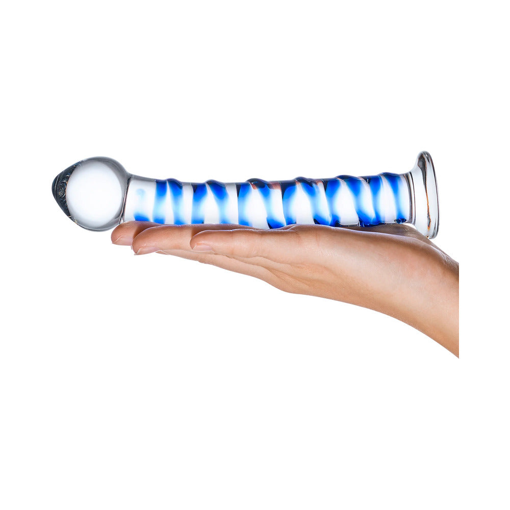 Glas Spiral Glass Dildo - Blue