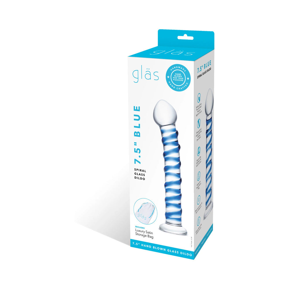 Glas Spiral Glass Dildo - Blue